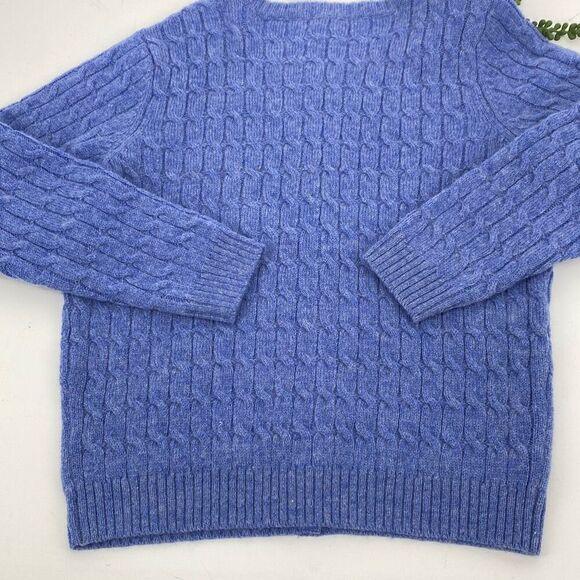 Norm Thompson Women's Cable Knit Wool Blend Cardigan Sweater Blue Medium NWOT - Picture 2 of 12
